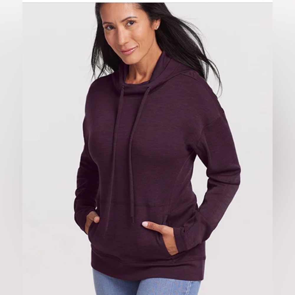 Woolx Callie Deep Plum Merino Hoodie